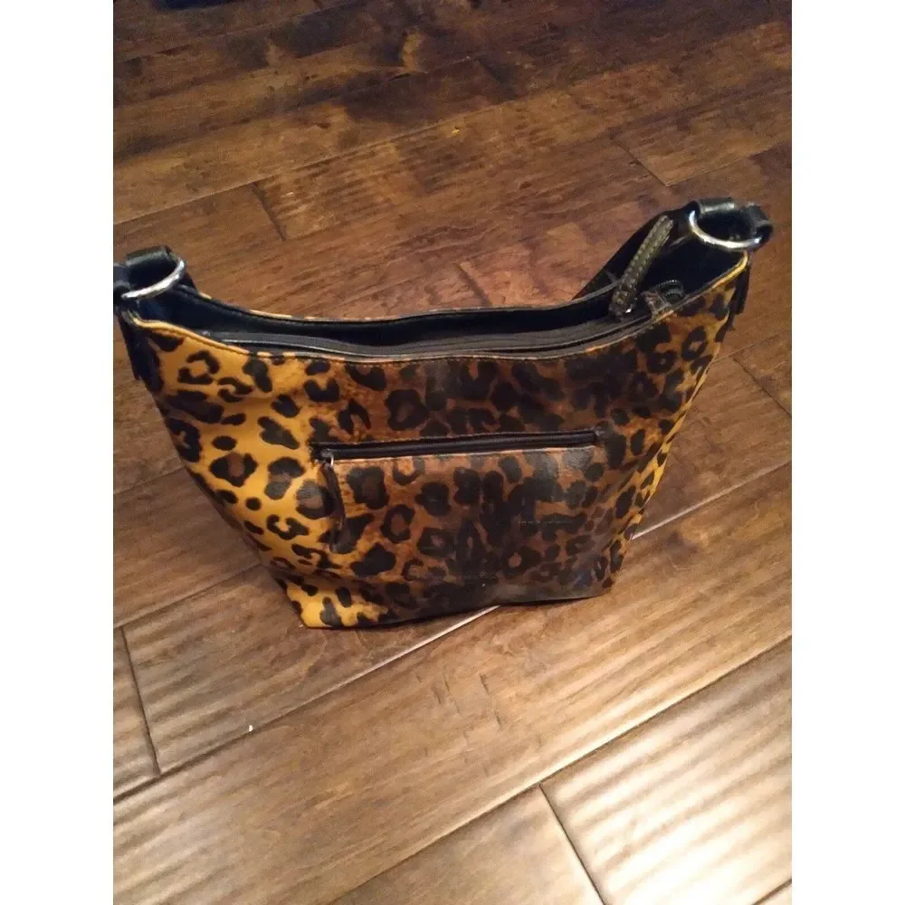 Jaclyn Smith‎ Leopard Print Hobo Bag Designer Purse Shoulder Bag